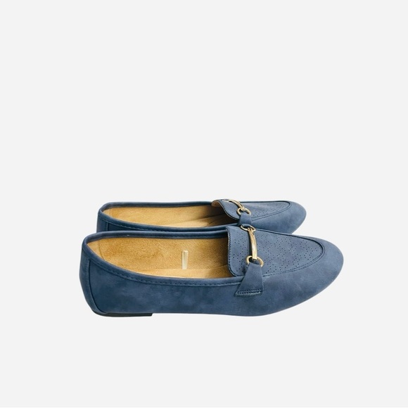 White Mt Womens size 9.5W. Blue Faux Suede Slip On Loafer Flats - Picture 4 of 11